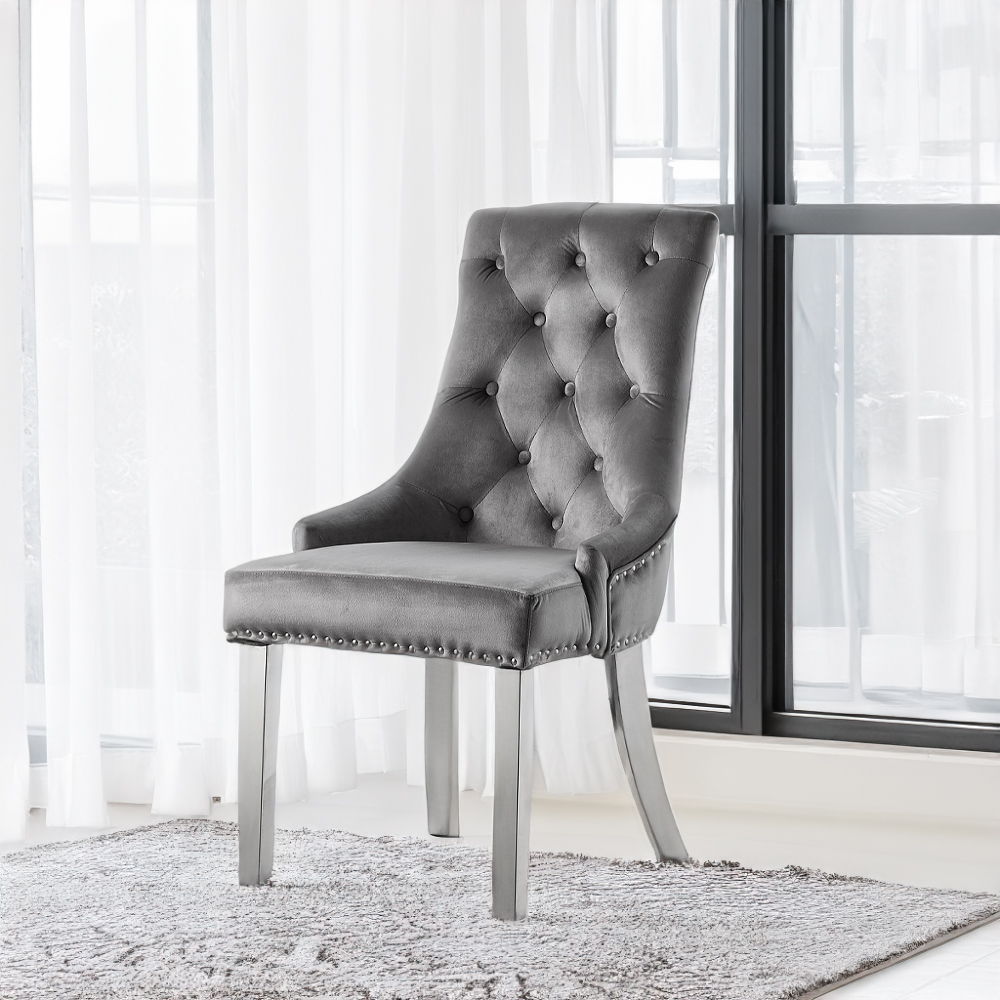 Satinka - Side Chair (Set of 2) - Dark Gray - Urban Living Furniture (Los Angeles, CA)