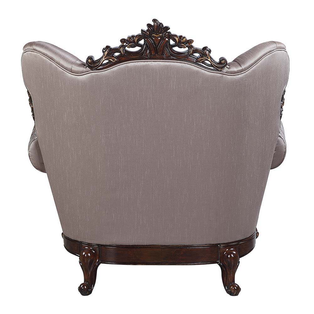 Benbek - Chair - Fabric & Antique Oak Finish - Urban Living Furniture (Los Angeles, CA)