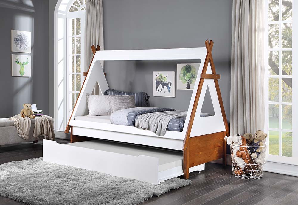 Loreen - Twin Bed - Oak & White Finish - Urban Living Furniture (Los Angeles, CA)