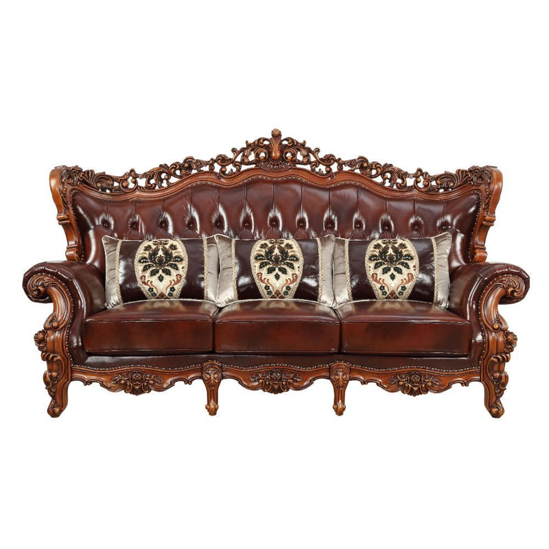 Eustoma - Sofa - Cherry Top Grain Leather Match & Walnut - Urban Living Furniture (Los Angeles, CA)
