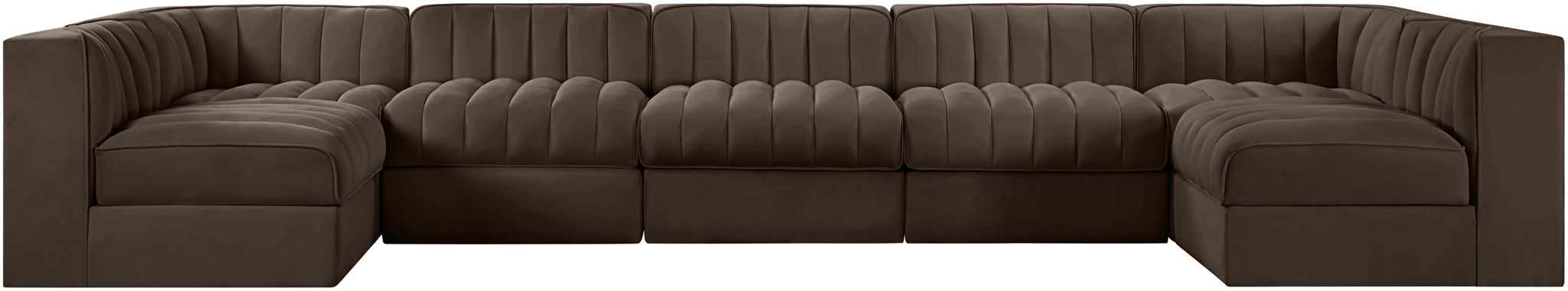 Rummi - Velvet Performance Fabric Upholstered 7 Piece Modular Sectional (With 2 Corner Chairs) - Urban Living Furniture (Los Angeles, CA)