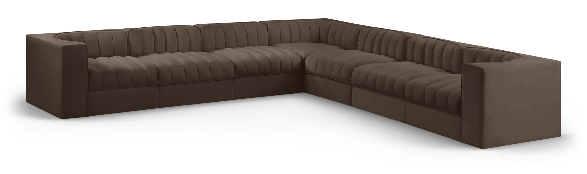 Rummi - Symmetrical Velvet Performance Fabric Upholstered 7 Piece Modular Sectional (With 3 Corner Chairs) - Urban Living Furniture (Los Angeles, CA)