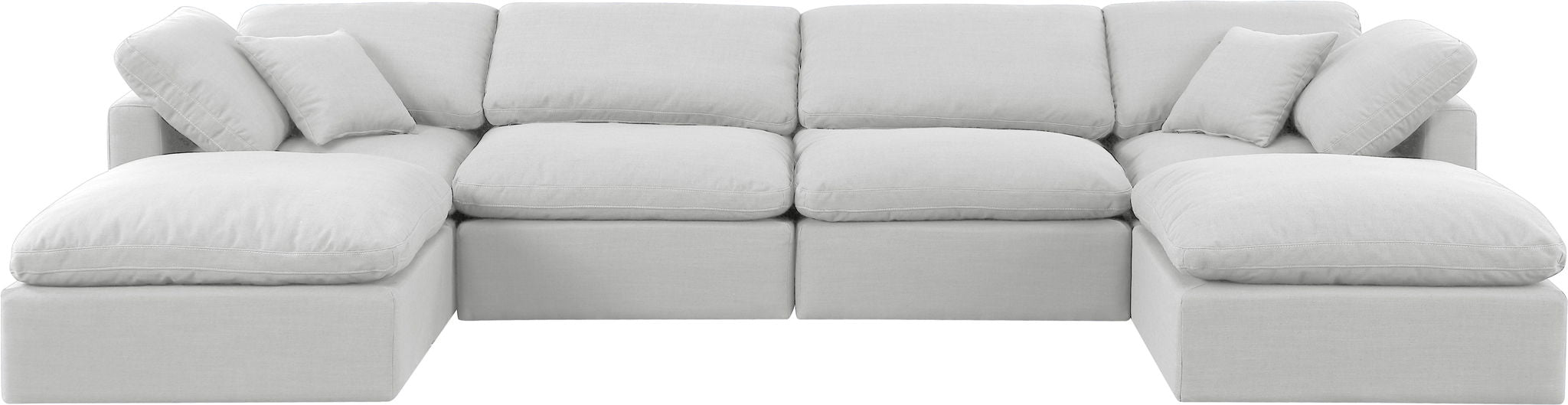 Indulge - Linen 6 Piece Modular Double Chaise Sectional - White - Urban Living Furniture (Los Angeles, CA)