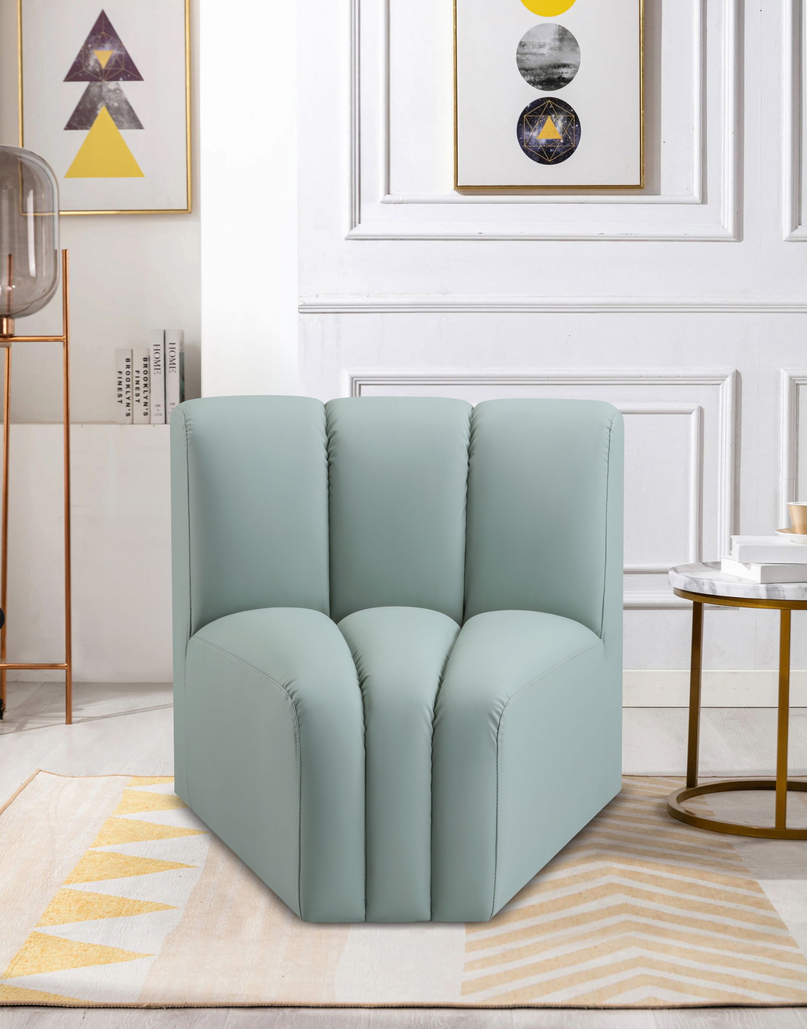Arc - Faux Leather Curved Corner Chair - Urban Living Furniture (Los Angeles, CA)