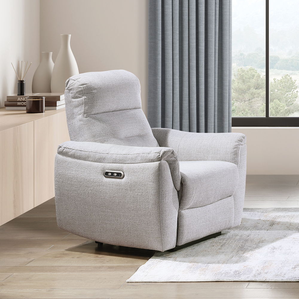 Eastre - Power Motion Recliner With USB Port - Beige Chenille - Urban Living Furniture (Los Angeles, CA)