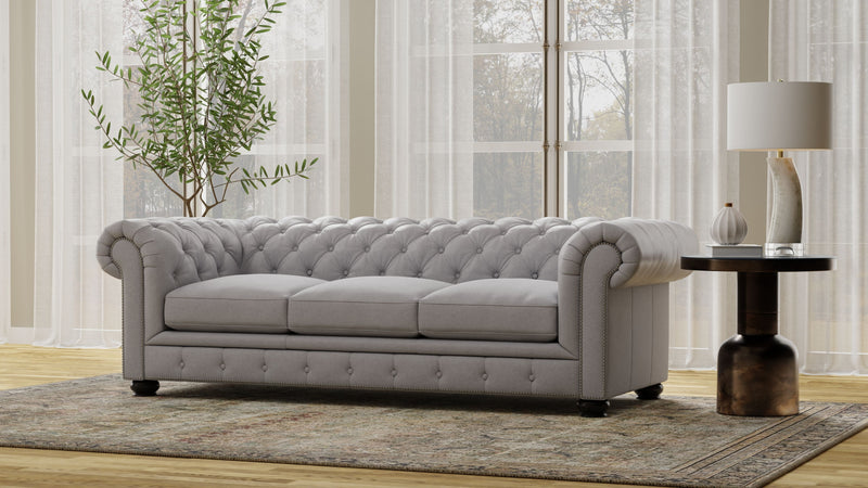 Traditional Tufted Leather Chesterfield Nailhead Sofa - Urban Living Furniture (Los Angeles, CA)