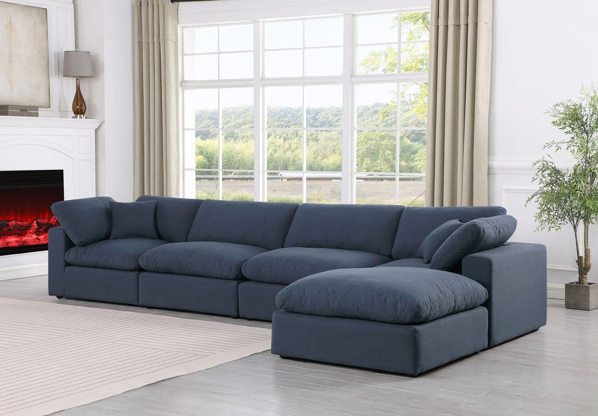 Comfy - 5 Piece Linen Modular Sectional With Chaise - Urban Living Furniture (Los Angeles, CA)