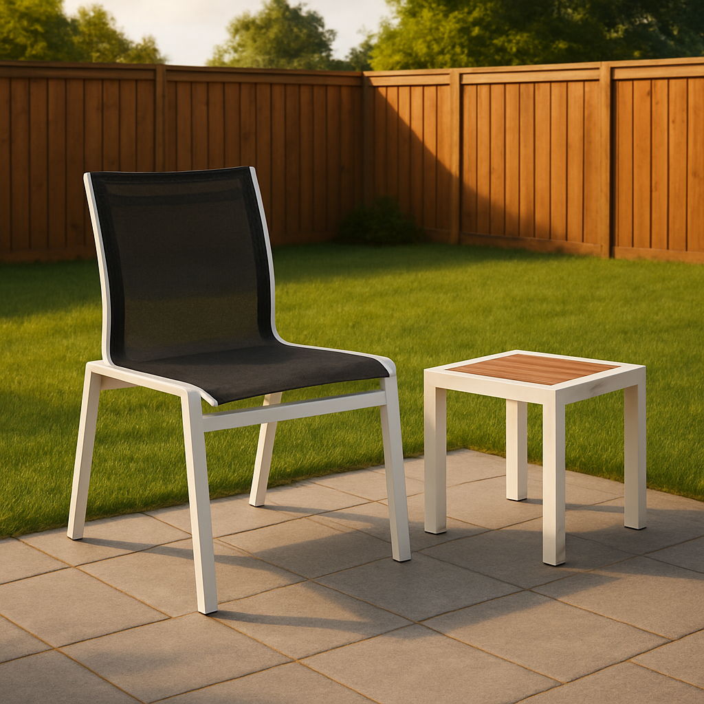 Nizuc - Outdoor Patio Dining Chair With White Frame (Set of 2) - Urban Living Furniture (Los Angeles, CA)