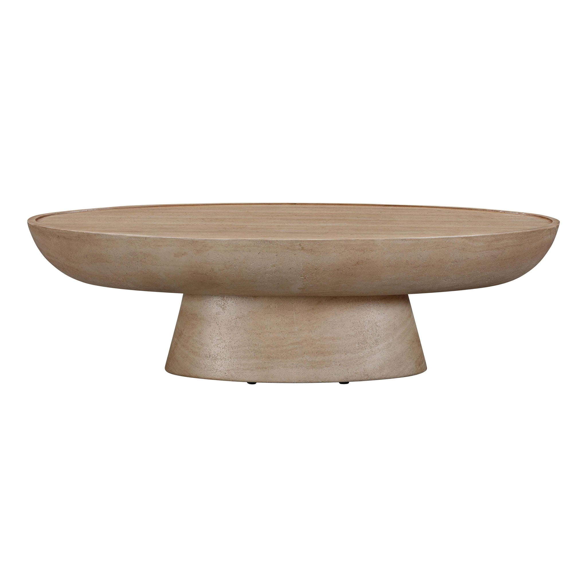 Eclipse - Textured Faux Travertine Indoor / Outdoor Coffee Table - Beige - Urban Living Furniture (Los Angeles, CA)