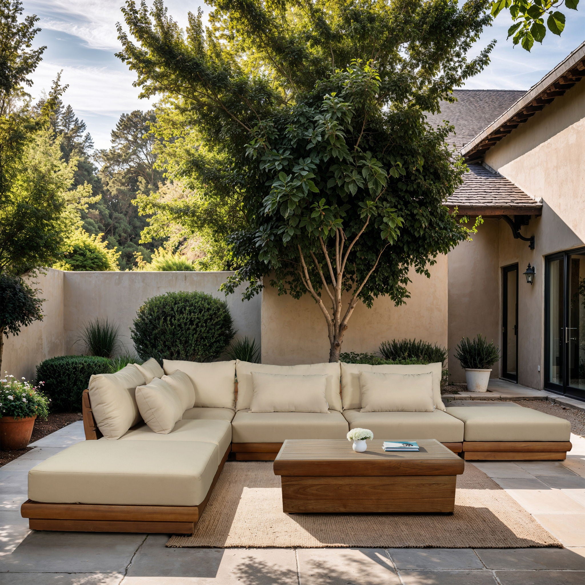 Mirella - 6 Piece Water Resistant Fabric Upholstered Outdoor Patio Modular Sectional - Urban Living Furniture (Los Angeles, CA)
