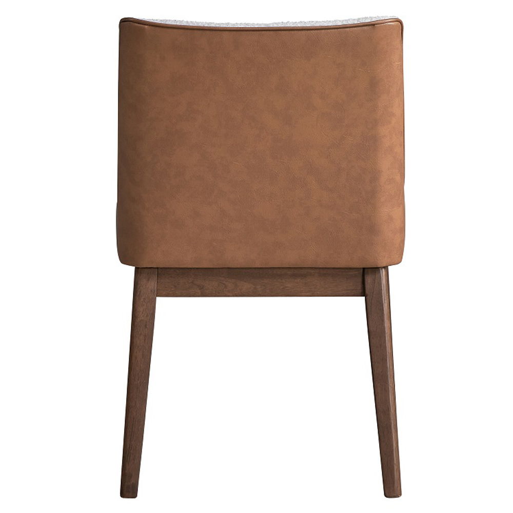 Ginny - Side Chair (Set of 2) - White Boucle, Brown Velvet & Walnut - Urban Living Furniture (Los Angeles, CA)