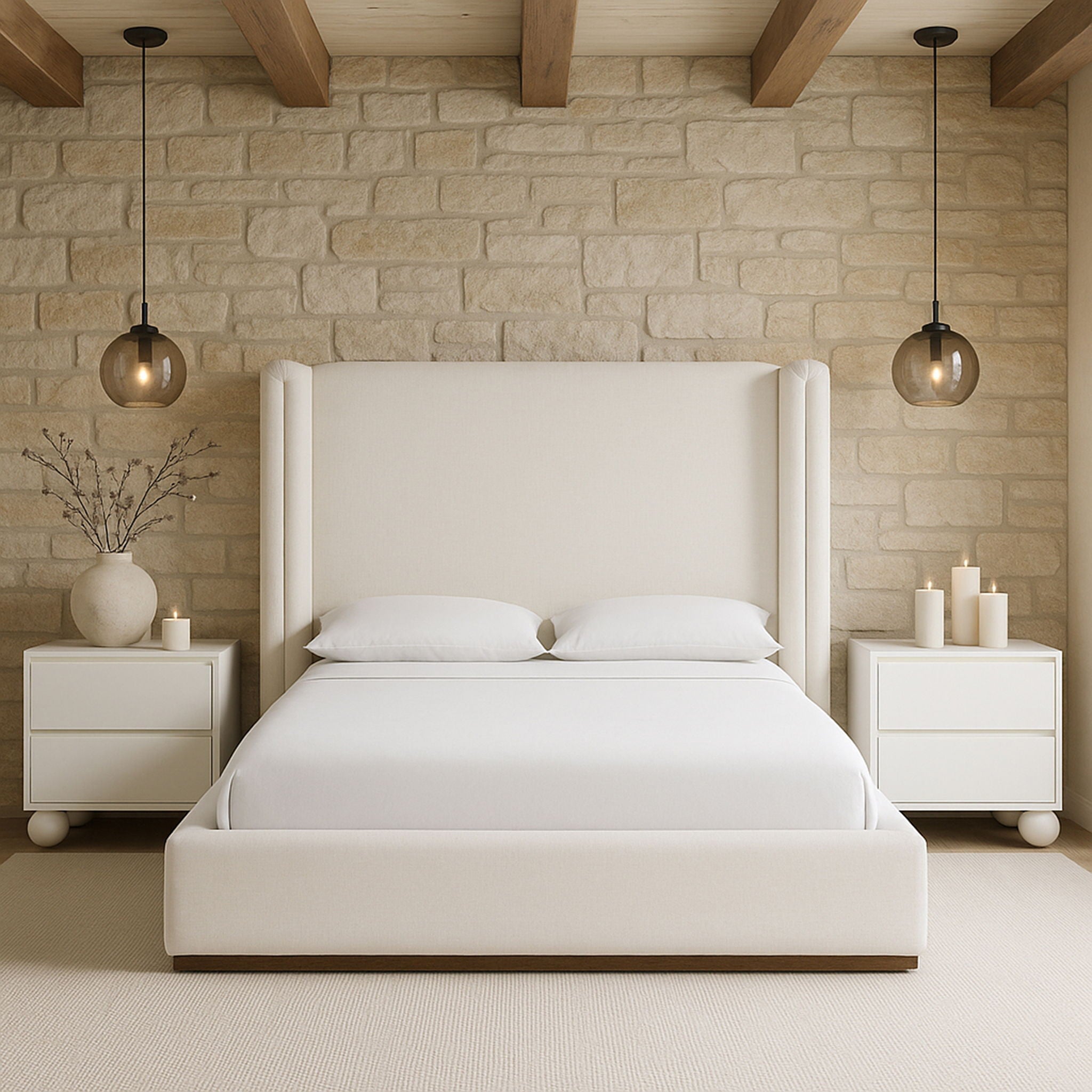 Solange - Linen Textured Fabric Upholstered Bed - Urban Living Furniture (Los Angeles, CA)