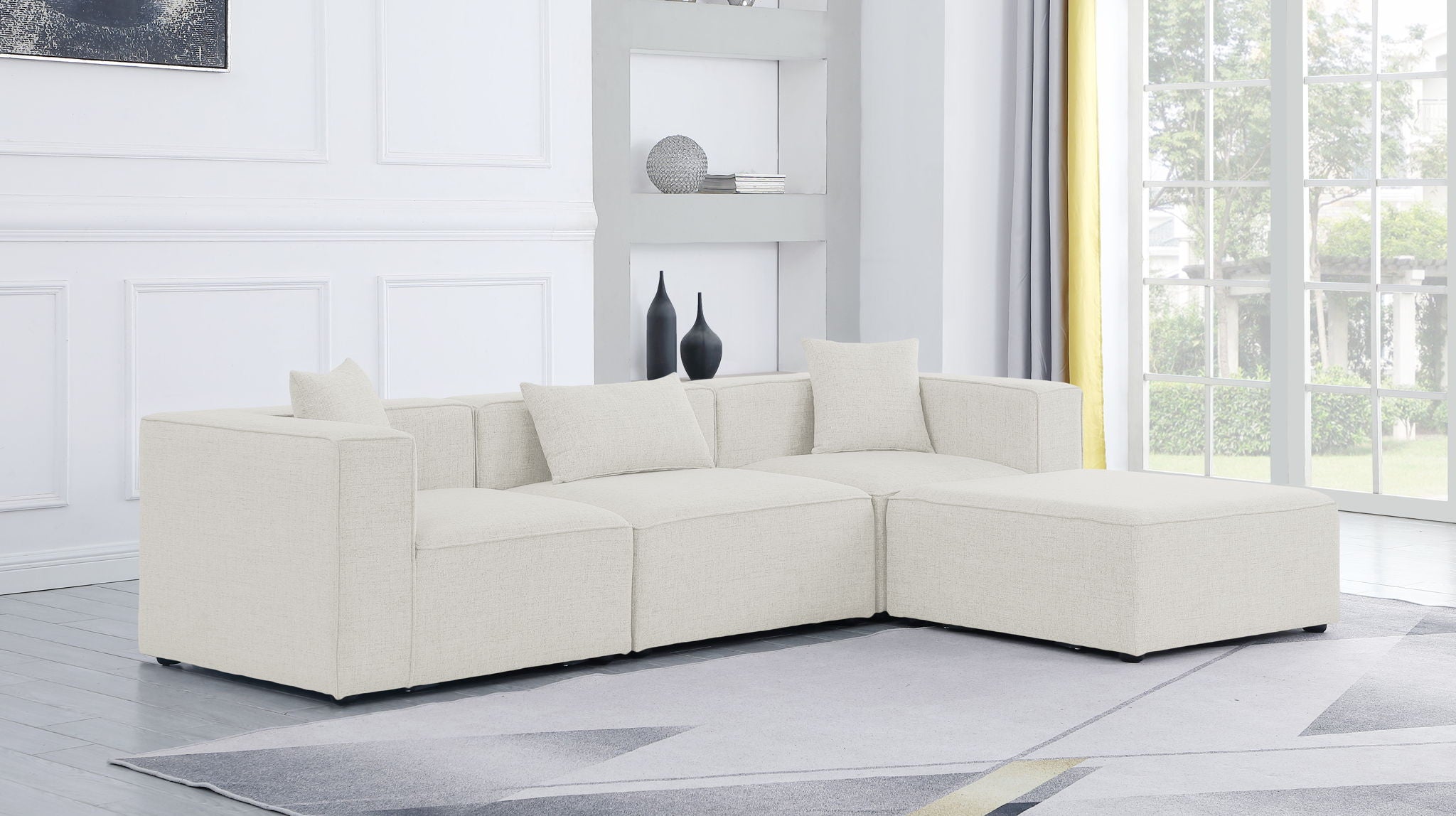 Cube - Linen 4 Piece Modular Sectional With Chaise - Urban Living Furniture (Los Angeles, CA)