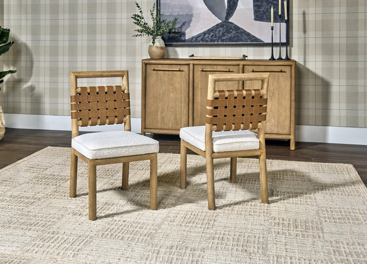 Dorsey - Weaven Dining Chair (Set of 2) - Ginger / Ricotta