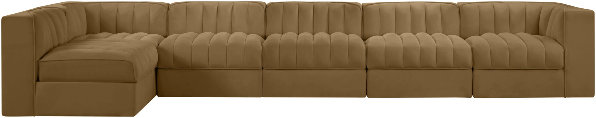Rummi - Velvet Performance Fabric Upholstered 6 Piece Modular Sectional, L-Shaped (Right) - Urban Living Furniture (Los Angeles, CA)
