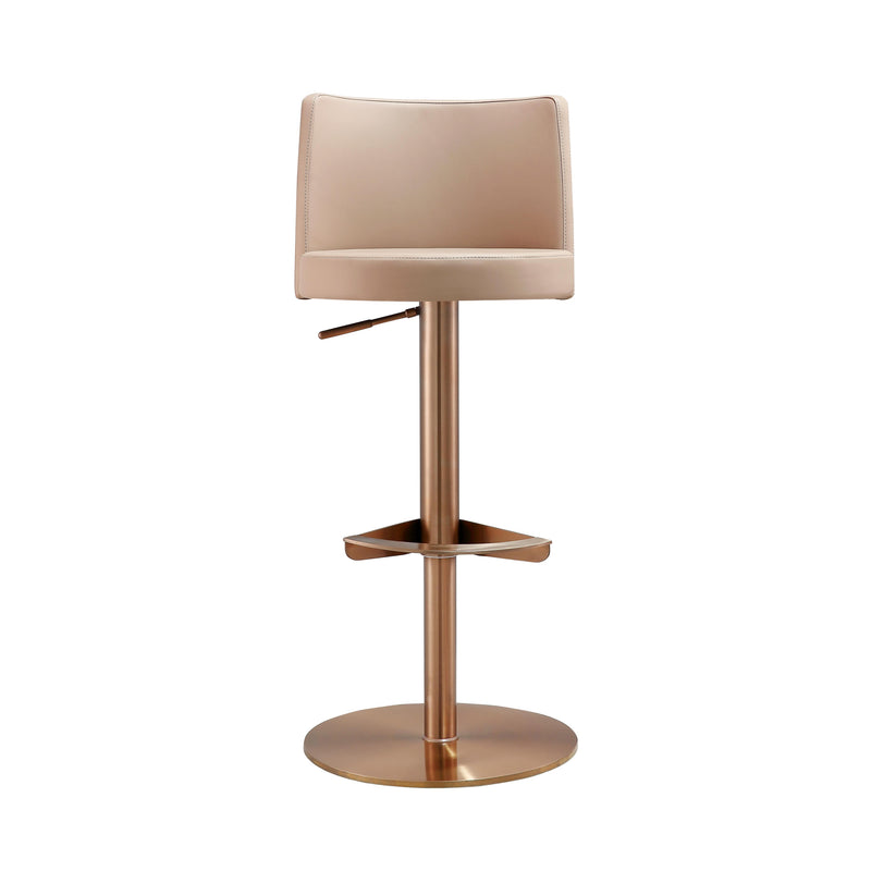 Loosha - Adjustable Stool - Cafe Au Lait And Rose Gold