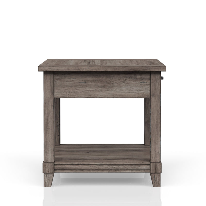 End Table With Storage Drawer Usn - Gray