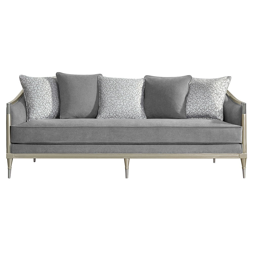 Fernando - Sofa With 5 Pillows - Gray Chenille & Champagne - Urban Living Furniture (Los Angeles, CA)