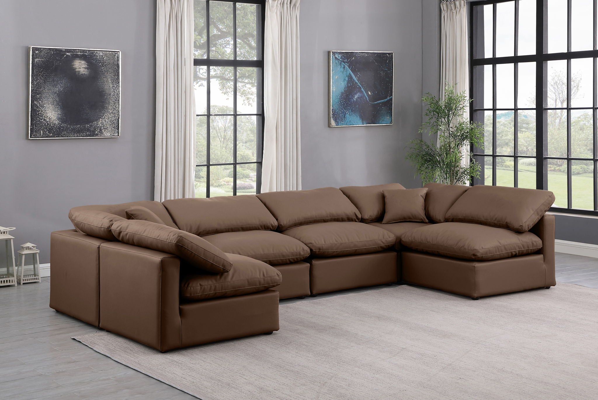 Indulge - Faux Leather 6 Piece Modular U-Shaped Sectional - Urban Living Furniture (Los Angeles, CA)