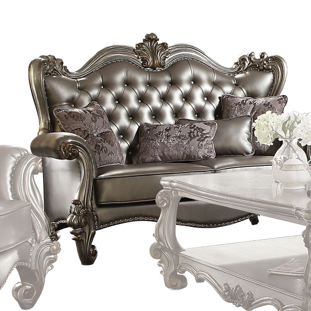Versailles - Loveseat - Silver PU & Antique Platinum - Urban Living Furniture (Los Angeles, CA)
