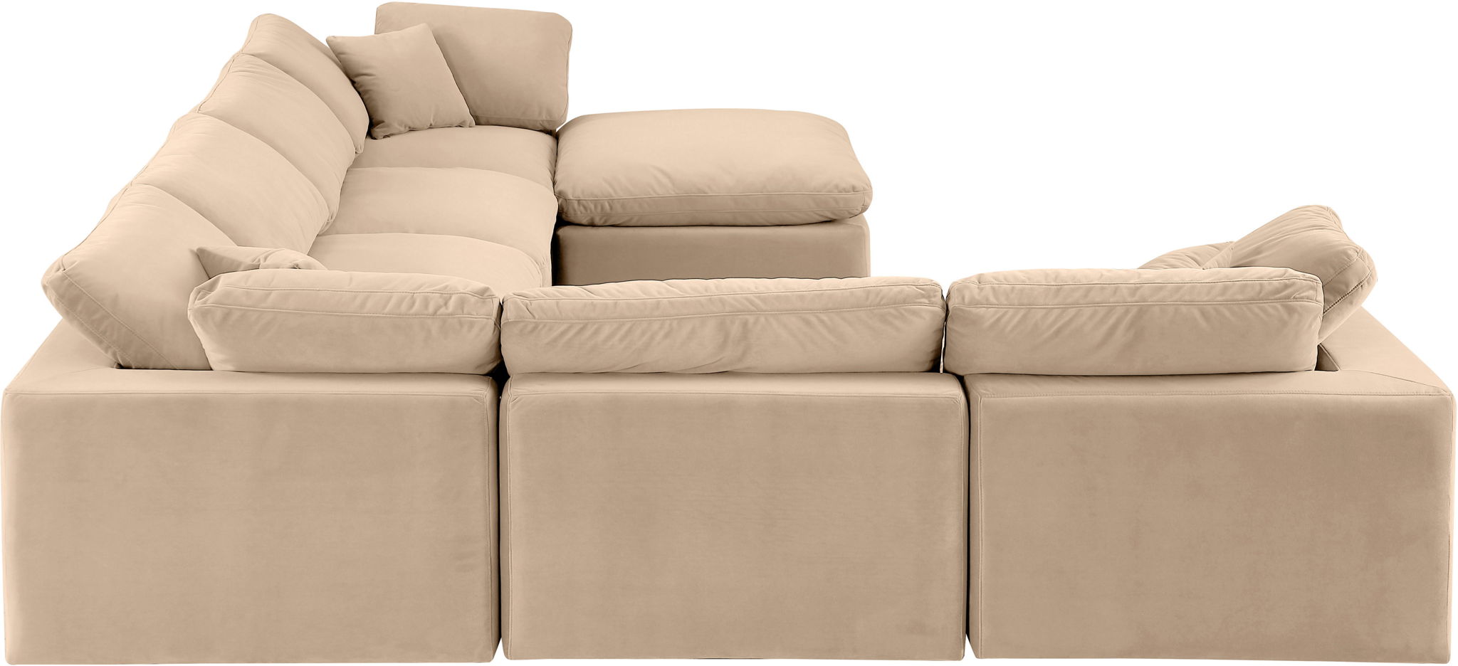 Comfy - 7 Piece Velvet Modular Sectional With Chaise - Urban Living Furniture (Los Angeles, CA)