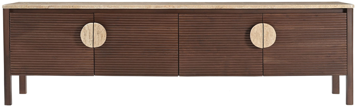 Varenna - 69" Genuine Marble And Acacia Wood Media Console