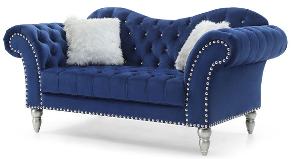 Elegant Traditional Loveseat For Two - Blue