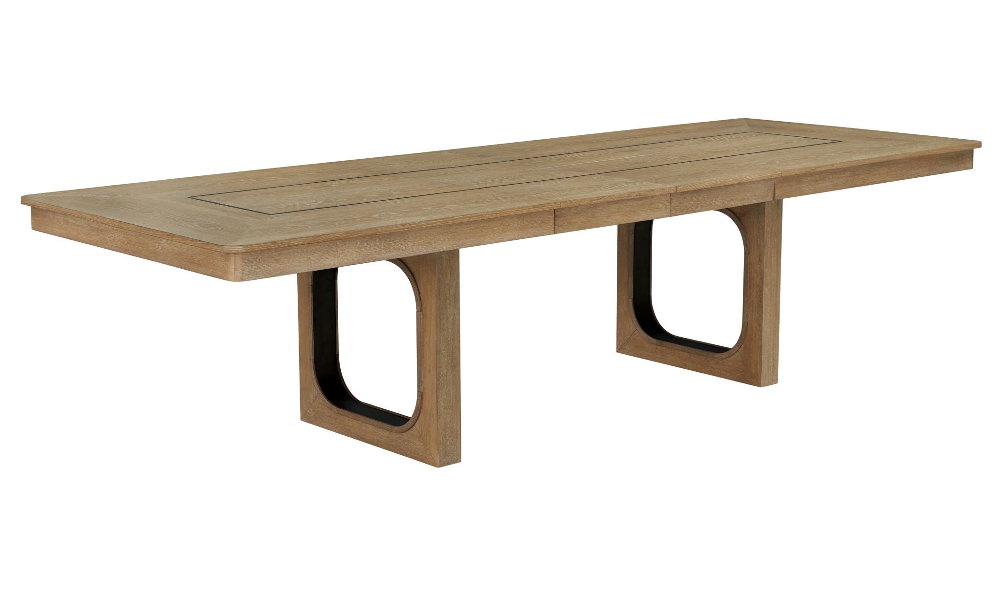 Escape - Dining Rectangular Table With 6 Ladderback Chairs - Glazed Natural Oak Black Metal Trim