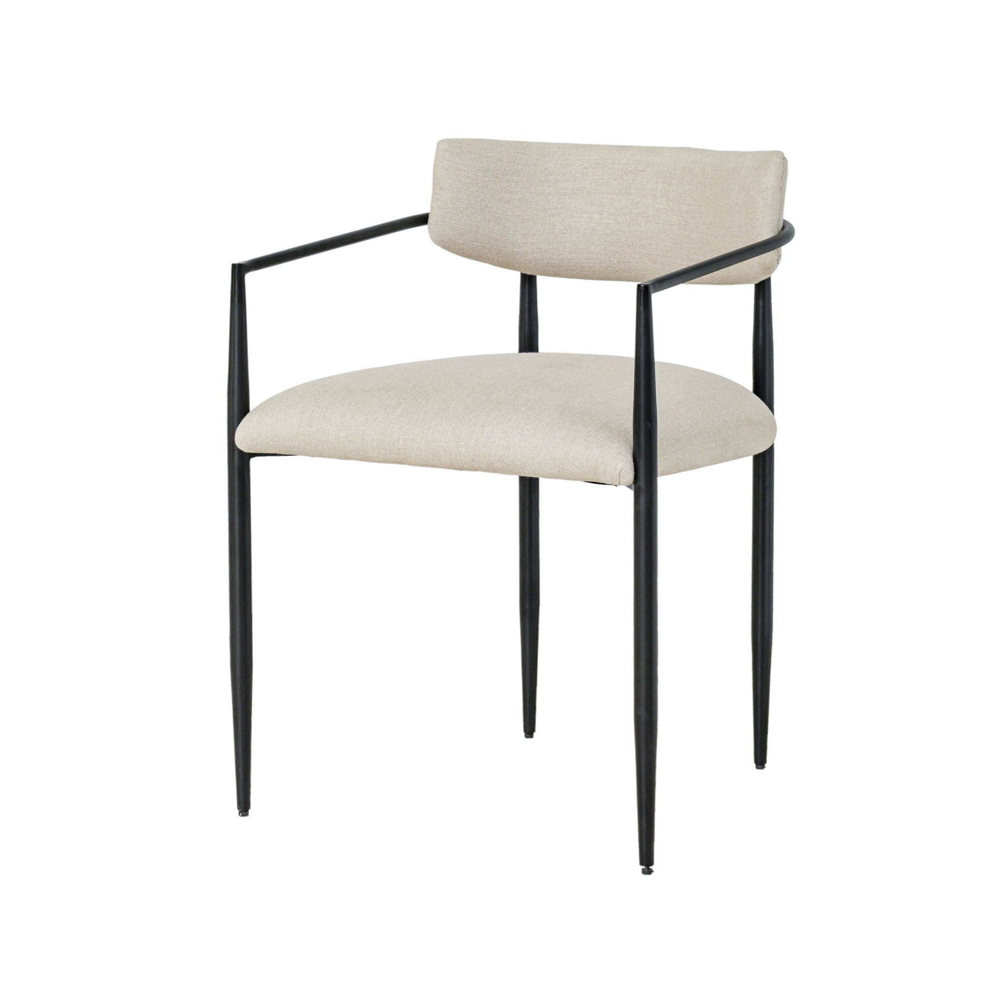 Forte - Linen Forged Iron Dining Chair - Cream - Urban Living Furniture (Los Angeles, CA)