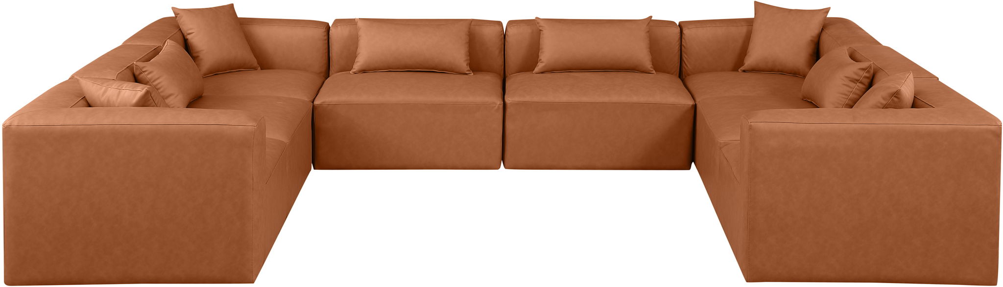 Cube - 8 Piece Modular Sectional - Cognac - Urban Living Furniture (Los Angeles, CA)