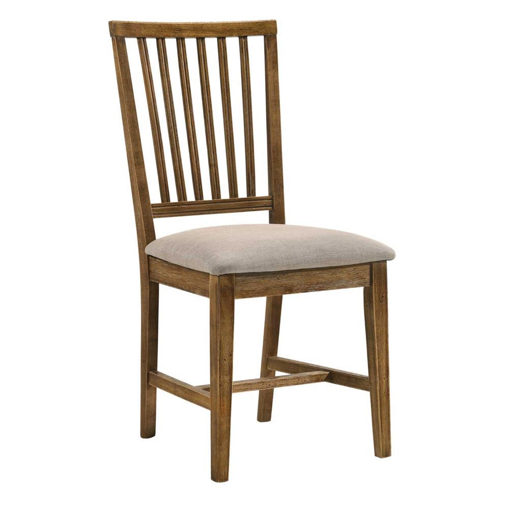 Wallace II - Side Chair (Set of 2) - Tan Linen & Weathered Oak - Urban Living Furniture (Los Angeles, CA)