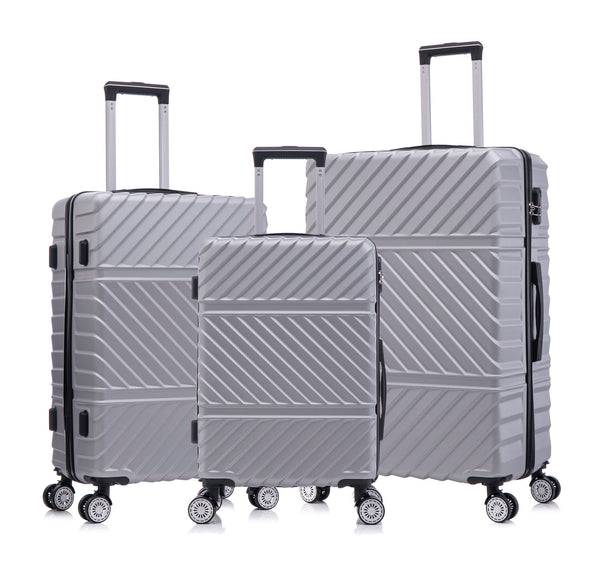 3 Piece Travel Lightweight Suitcase With Wheels, Password Lock, Business And Travel Carry On Luggage (20" / 24" / 28")