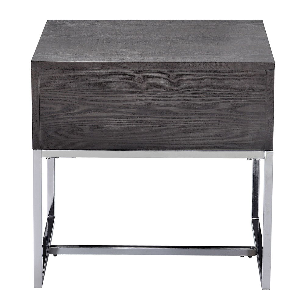 Iban - End Table - Gray Oak & Chrome - Urban Living Furniture (Los Angeles, CA)