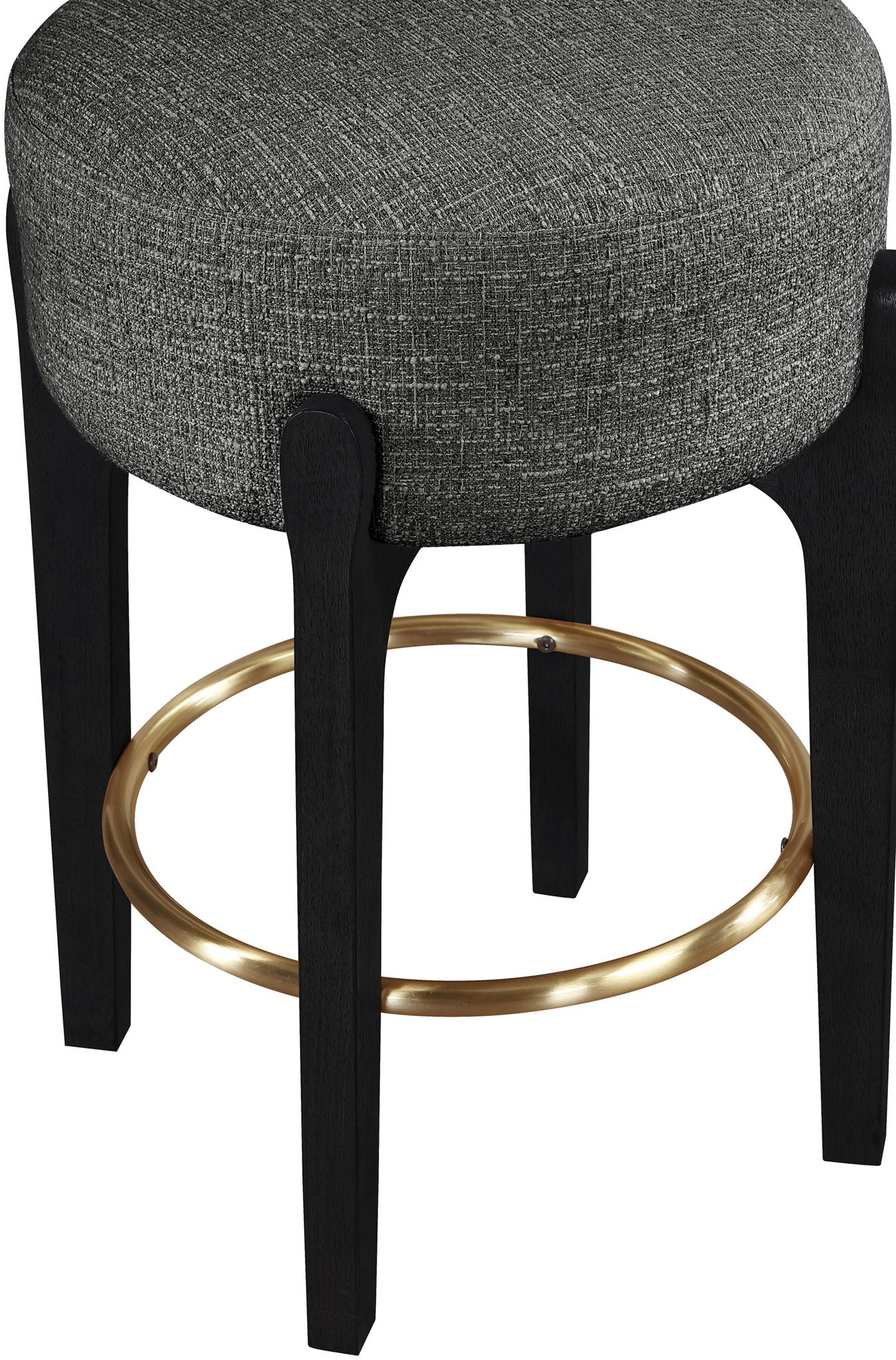 Torino - Backless Counter Stool With Brushed Black Base (Set of 2)