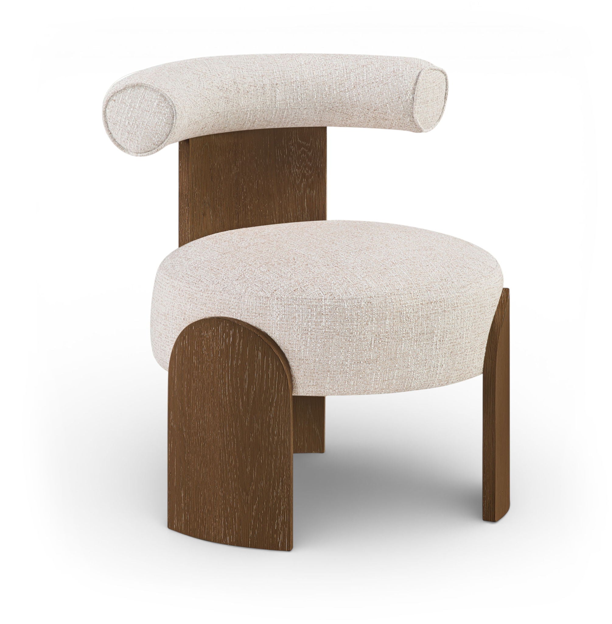 Calder - Linen Textured Fabric Upholstered Accent Chair - Painted Brown Base - Urban Living Furniture (Los Angeles, CA)