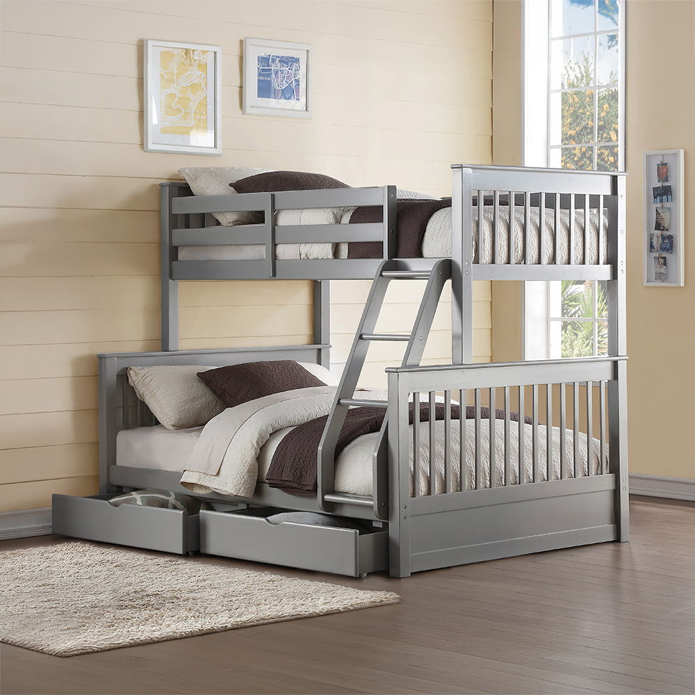 Haley II - Twin Over Full Bunk Bed - Gray - Urban Living Furniture (Los Angeles, CA)