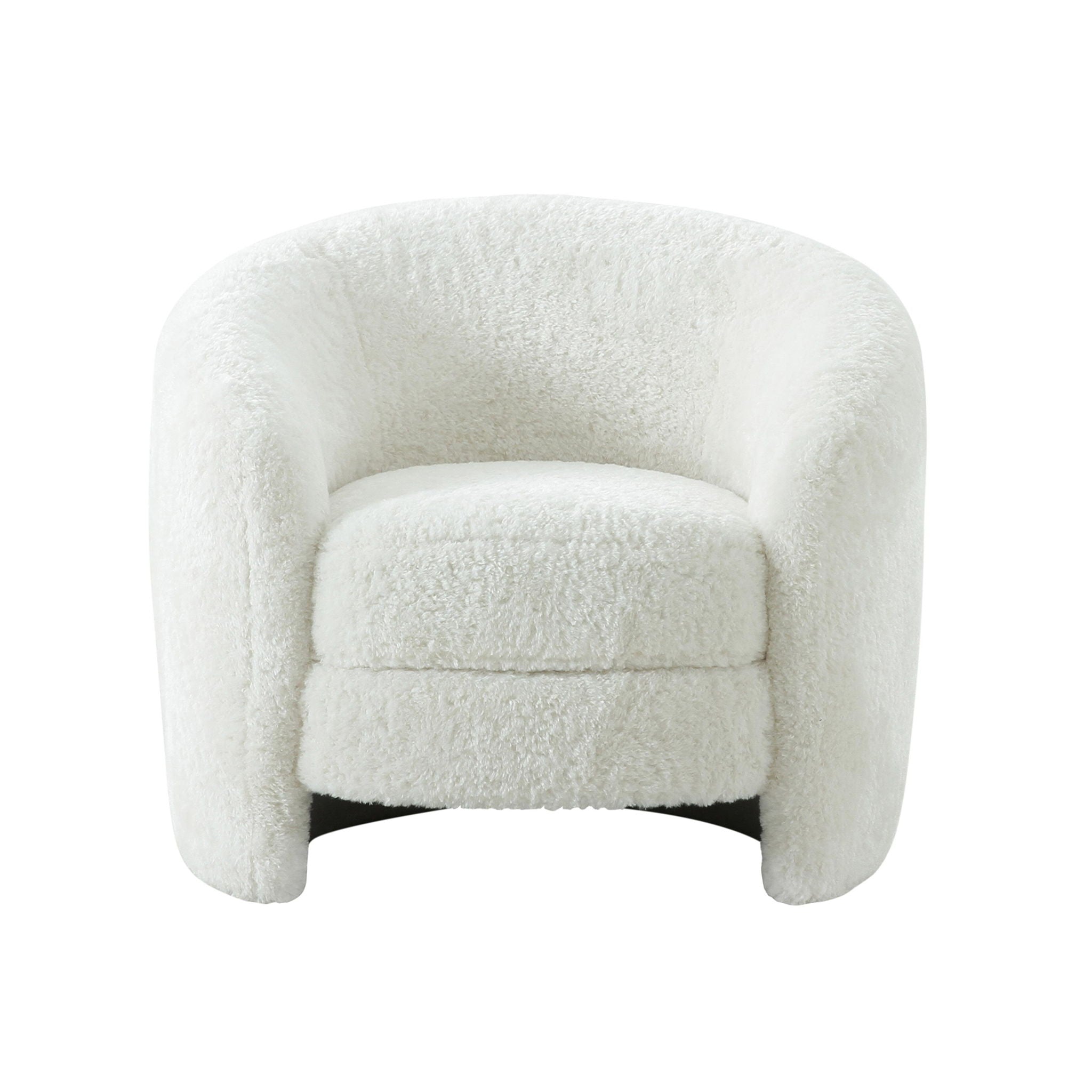 Dakota - Faux Shearling Armchair - White - Urban Living Furniture (Los Angeles, CA)