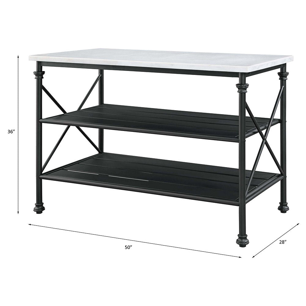 Brahm - Kitchen Island - White Marble Top & Gray - Urban Living Furniture (Los Angeles, CA)