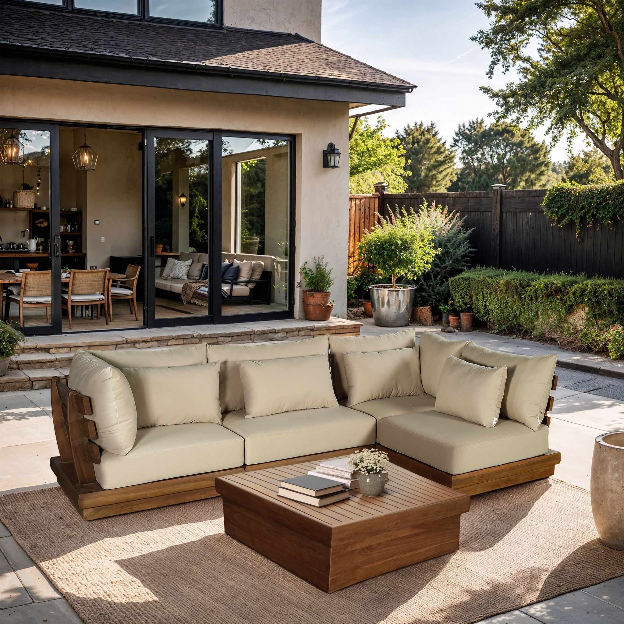 Mirella - 4 Piece Water Resistant Fabric Outdoor Patio Modular Sectional - Urban Living Furniture (Los Angeles, CA)