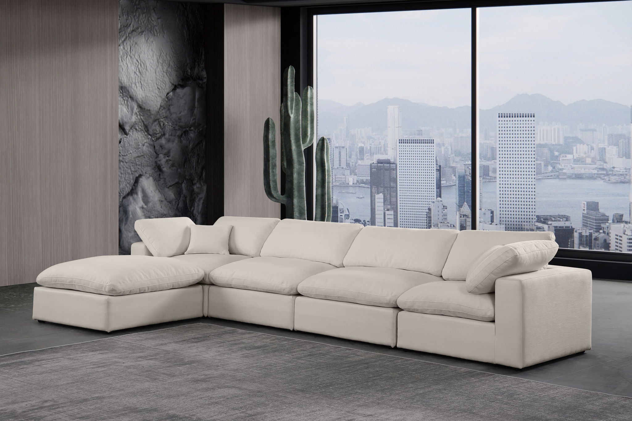 Comfy - 5 Piece Linen Modular Sectional With Chaise - Urban Living Furniture (Los Angeles, CA)
