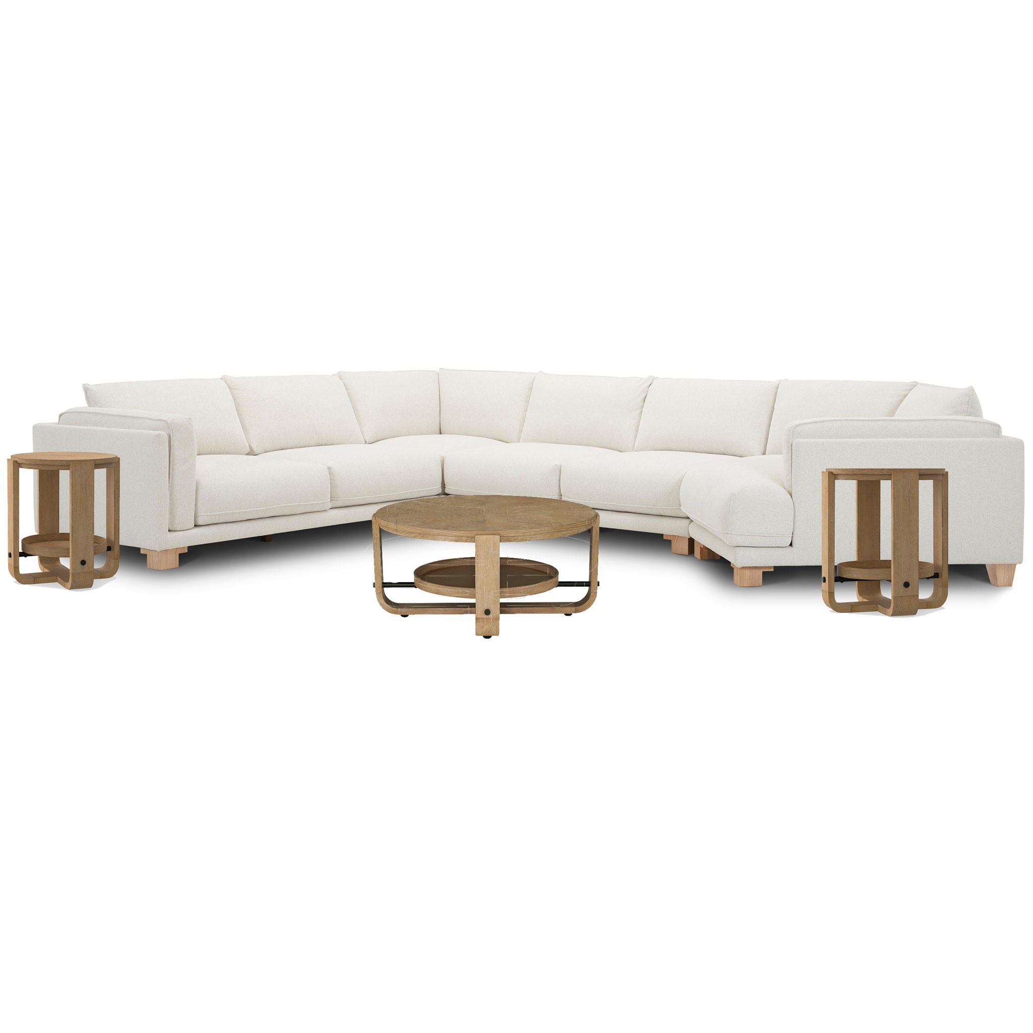 Escape - 4 Piece Modular Sectional With 1 Cocktail And 2 End Tables - Mirage Mist - Urban Living Furniture (Los Angeles, CA)