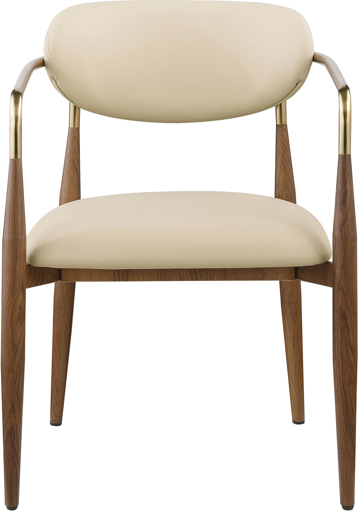 Ronda - Vegan Leather Upholstered Dining Arm Chair - Walnut Legs