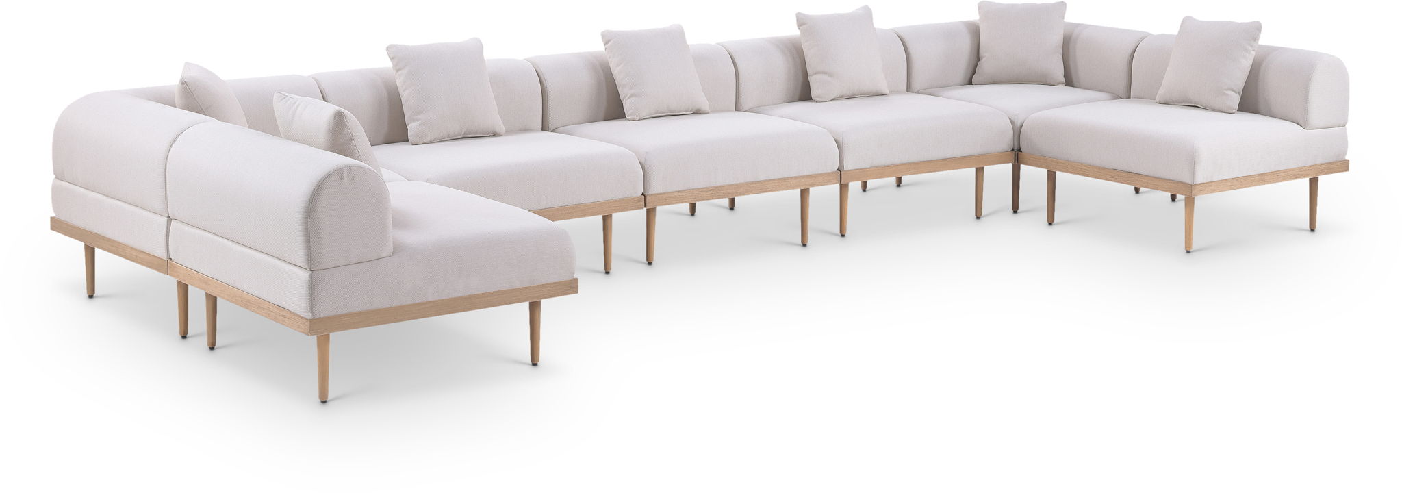 Laguna - 7 Piece Resilient Water Resistant Fabric 142" Upholstered Outdoor Patio Modular Sectional - Urban Living Furniture (Los Angeles, CA)