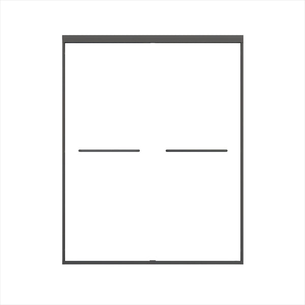 Double Sliding Shower Door, Semi-Frameless Bypass Bathroom Sliding Door With 1/4" (6 Mm) Tempered Glass For Walk-In Shower