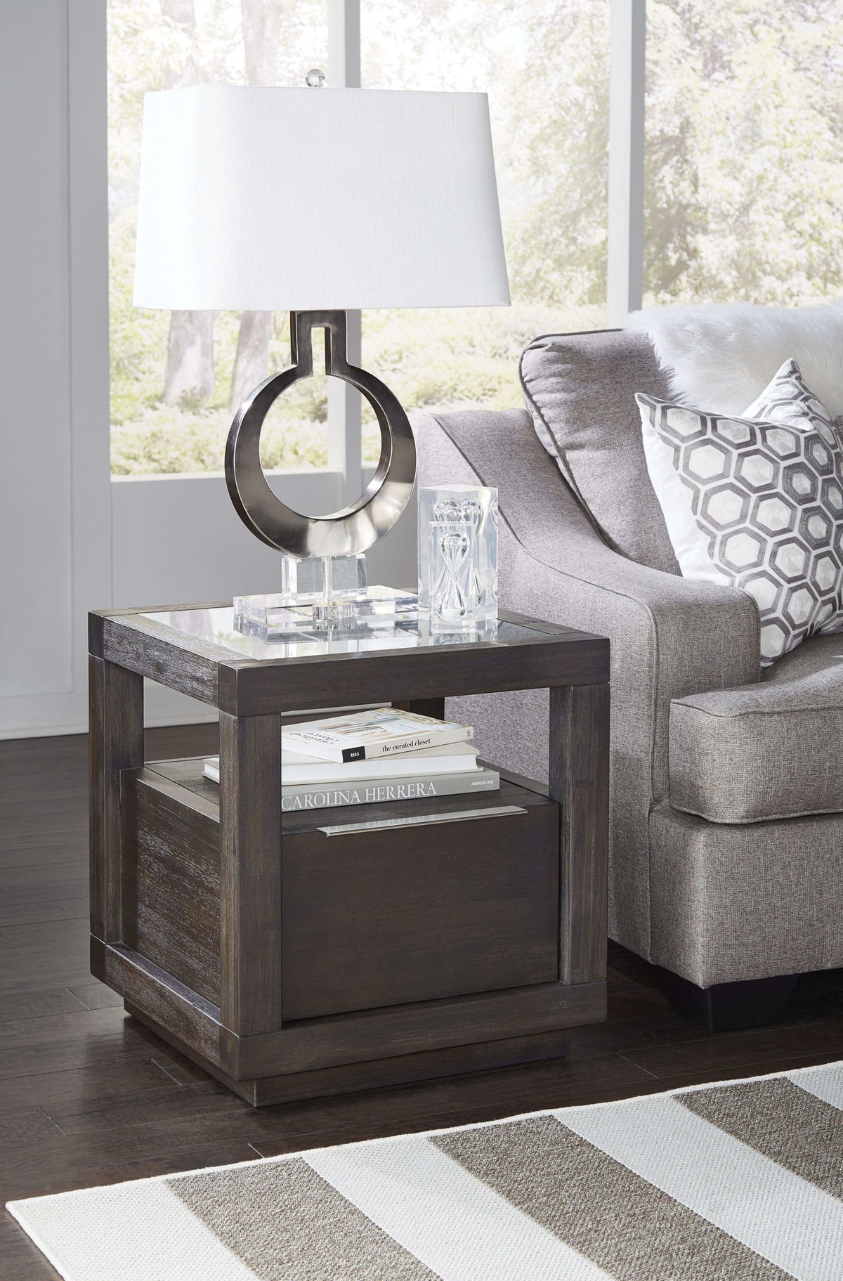 Oxford - One Drawer End Table - Basalt Gray