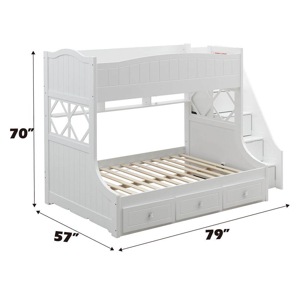 Meyer - Twin Over Full Bunk Bed - White - Urban Living Furniture (Los Angeles, CA)