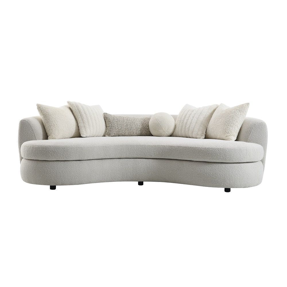Iniko - Sofa With 6 Pillows - Beige Boucle - Urban Living Furniture (Los Angeles, CA)