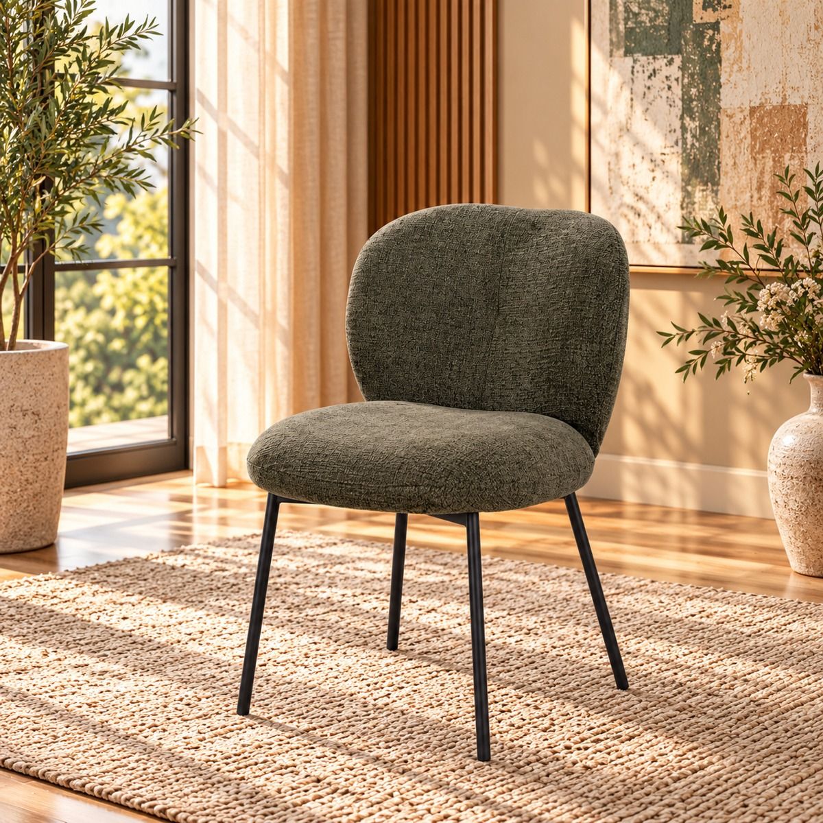 Cassian - Side Chair (Set of 2) - Green Linen