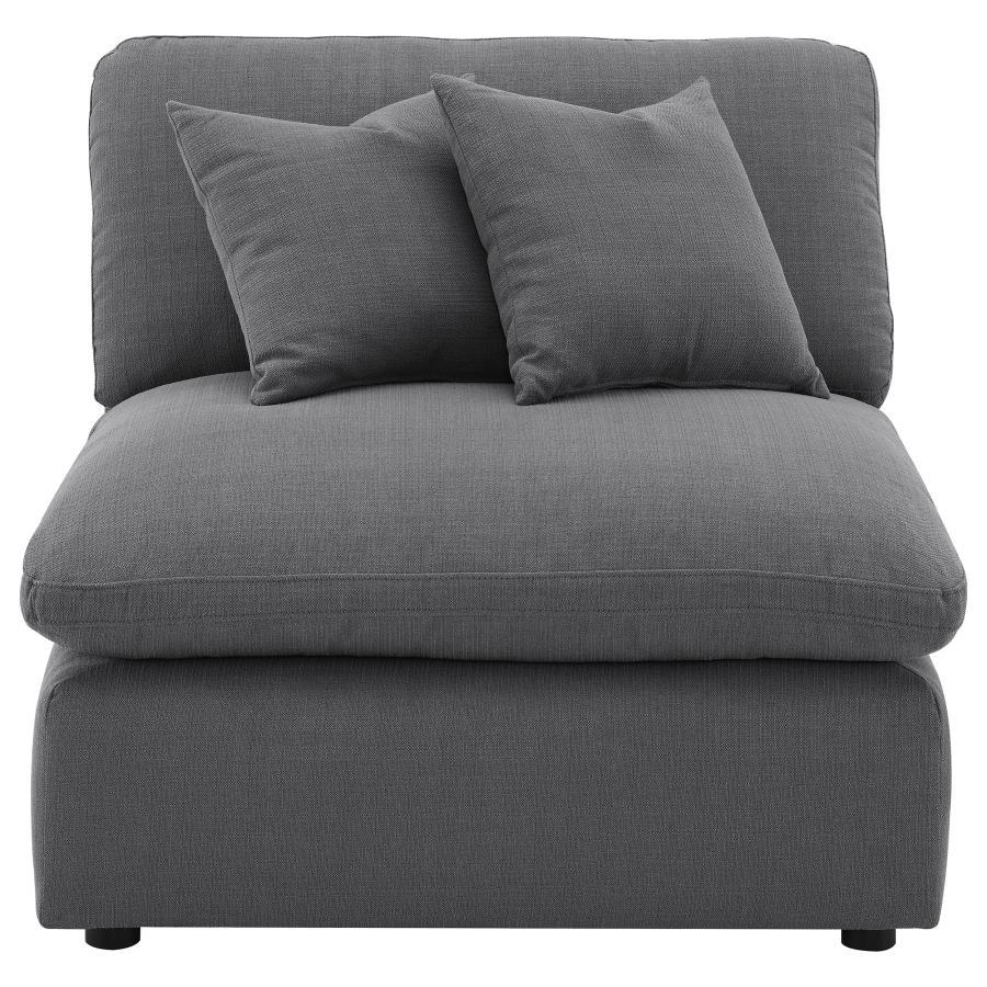Hobson - Upholstered Armless Chair - Charcoal