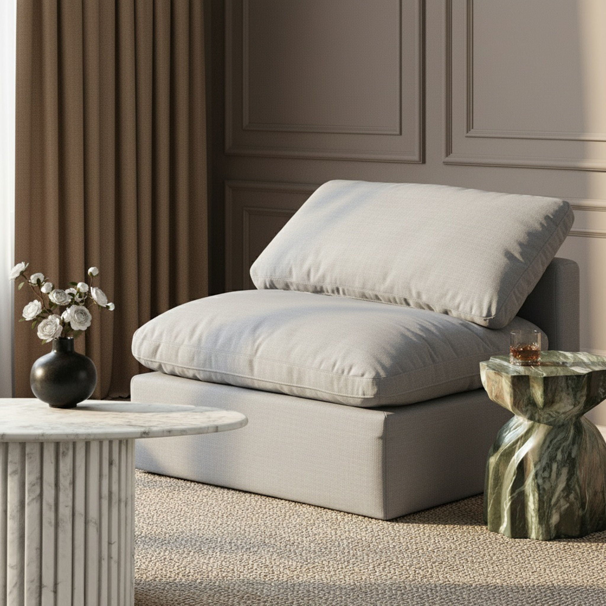 Indulge - Linen Armless Chair - Urban Living Furniture (Los Angeles, CA)
